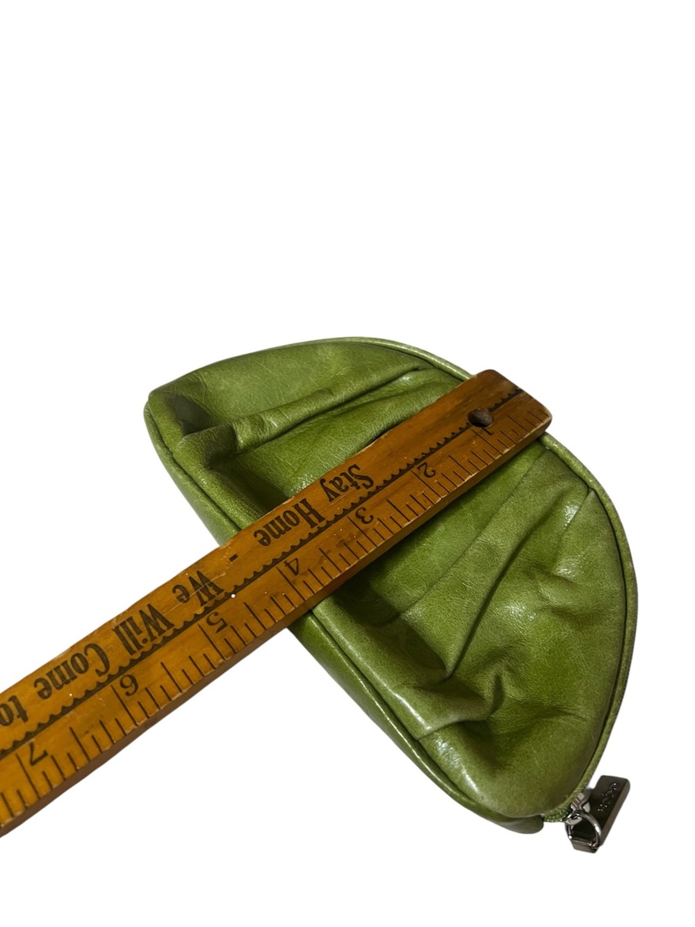 HOBO International Jem Kiwi Green Leather Lipstick Cosmetic Pouch - Picture 7 of 9